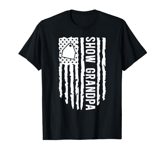Livestock Show Grandpa US Flag Livestock Show Grandfather T-Shirt