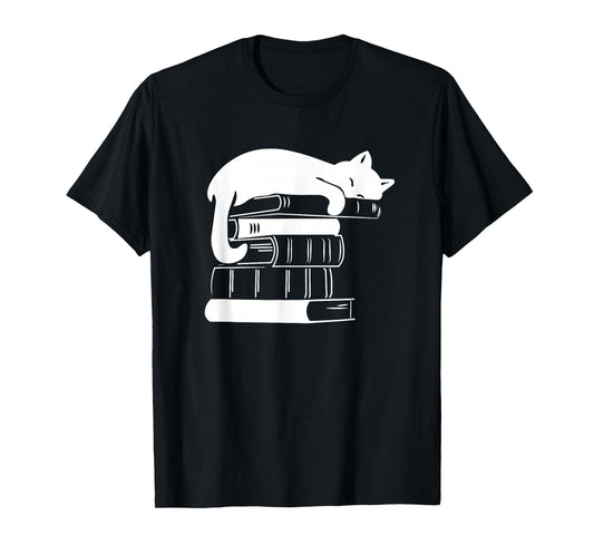 Cat Book, Books and Cats, Cat Lover, Cat Mom, Book Lovers T-Shirt