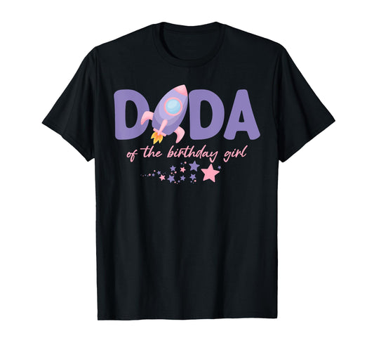 Two The Moon Dada Of the Birthday Girl Astronaut Family T-Shirt
