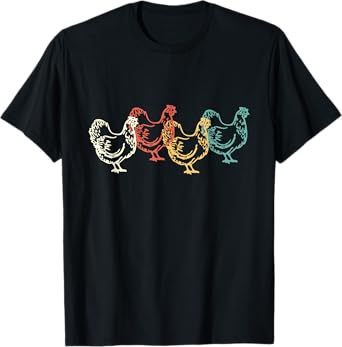 Chicken Vintage T Shirt Funny Poultry Farmer Gifts Tee Man W T-Shirt