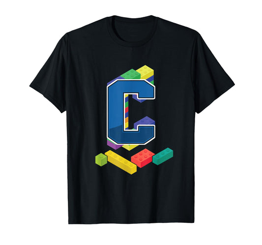 Letter C Master Builder Alphabet Last Name Building Blocks T-Shirt