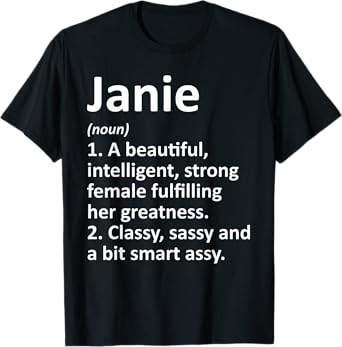 JANIE Definition Personalized Name Funny Christmas Gift T-Shirt