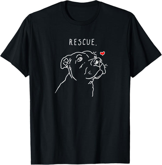 Rescue Dog, Pitbull Drawing, Rescue Mom, Adopt Don't Shop T-Shirt