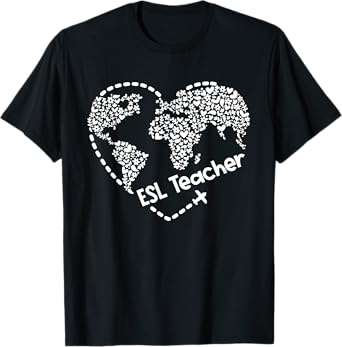 ESL Teacher ESOL Student Cute Heart Shape English Teacher T-Shirt