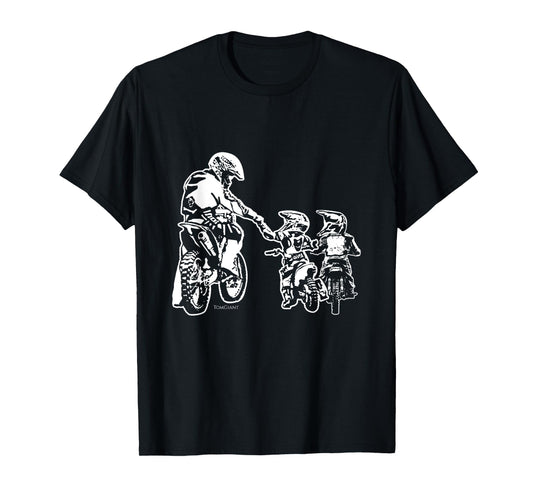 Dirt Bike Motorcycle Motocross Father Biker Son Sons Dad T-Shirt