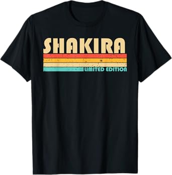 SHAKIRA Name Personalized Retro Vintage 80s 90s Birthday T-Shirt