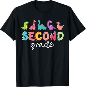 Second Grade Dino Boy Girl 1st Day of School Teacher Student T-Shirt