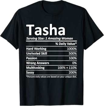 TASHA Nutrition Personalized Name Funny Christmas Gift Idea T-Shirt