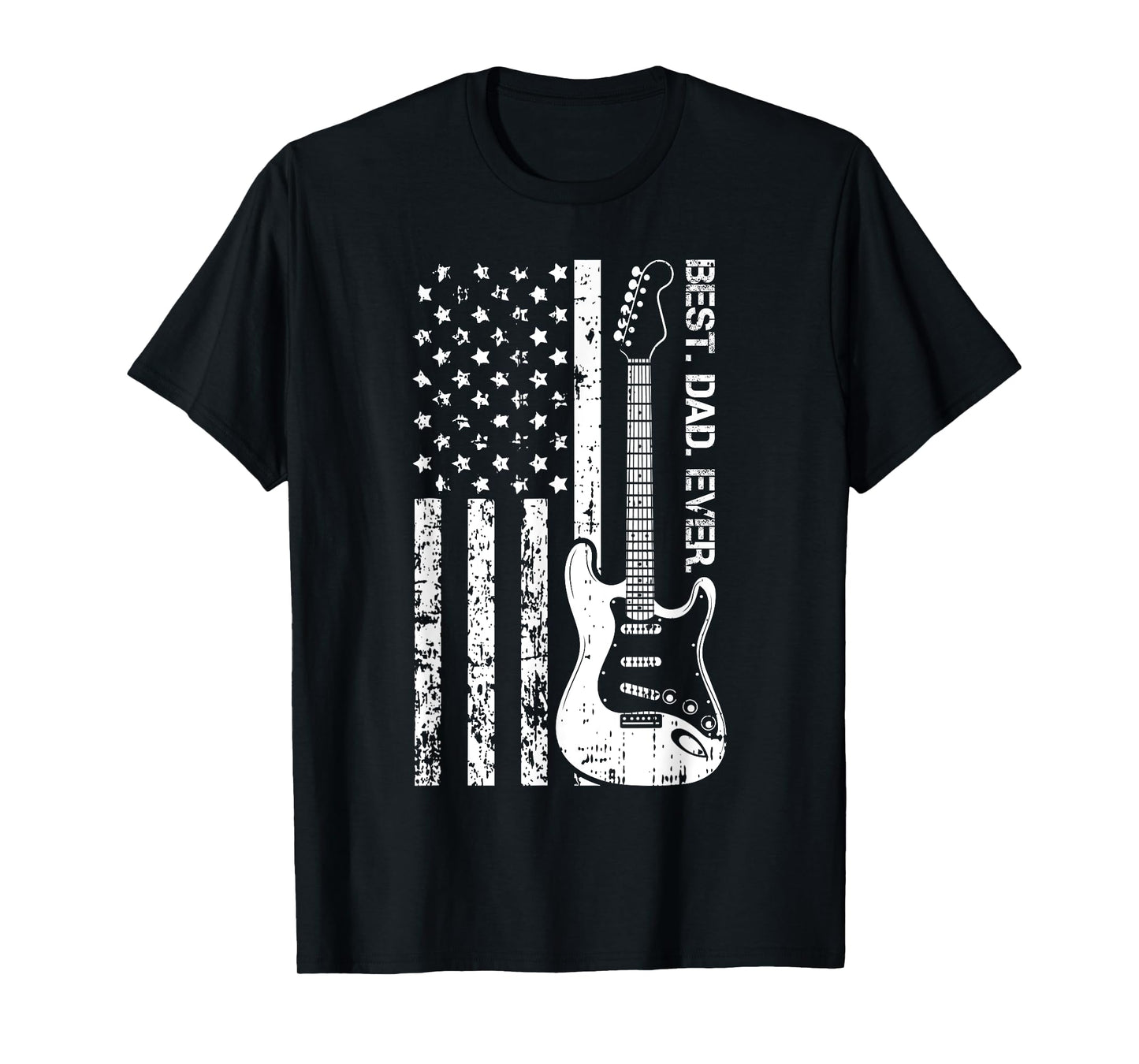 Best Dad Ever Fathers Day Guitar Player Musician Papa Men T-Shirt