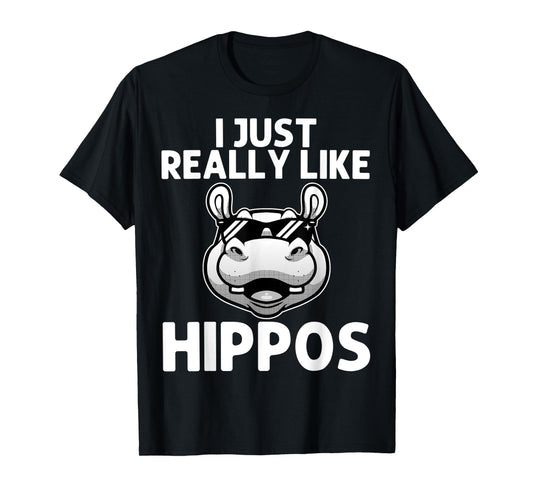 Funny Hippo Design For Men Women Kids Hippopotamus Lover T-Shirt