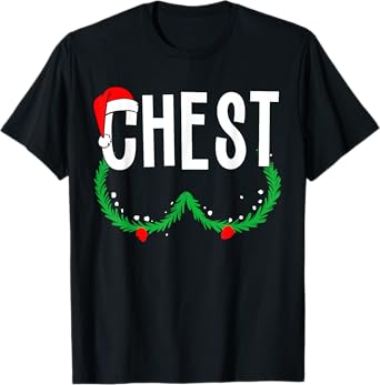 Chest Nuts Matching Chestnuts Funny Christmas Couples Chest T-Shirt