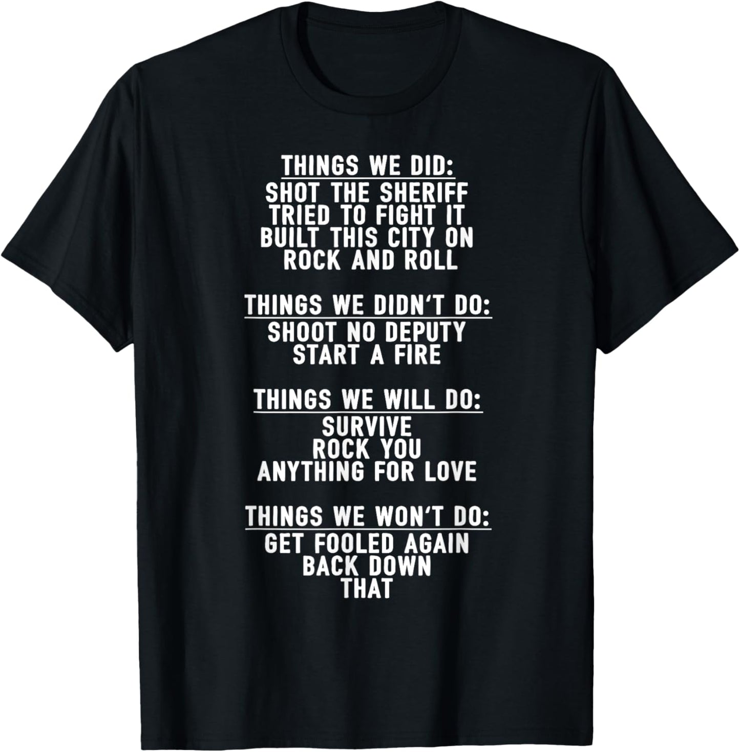 Song Lyric Humor For Women & Men Funny Guessing Music Hits T-Shirt