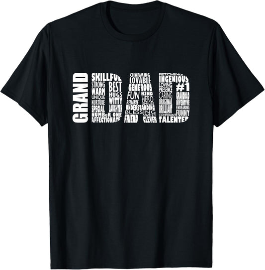 Granddad Grandpa T-Shirt Word Cloud Fathers Day Gift T-Shirt