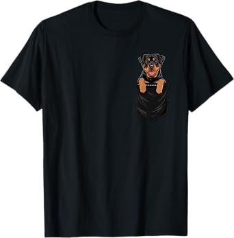 Funny Rottweiler In Pocket Dog Mom Dad T-Shirt