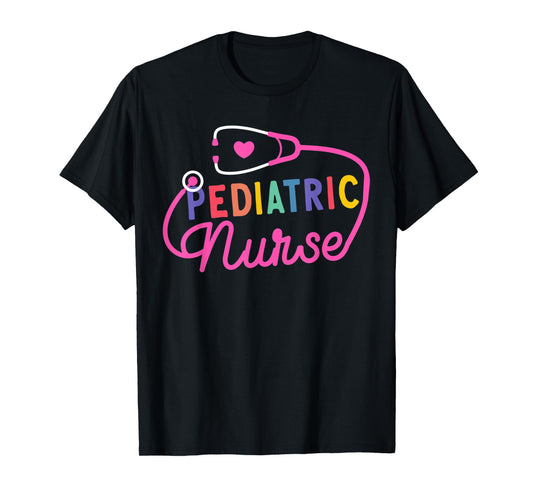 Pediatric Nurse Stethoscope Peds Nursing Nurse School Life T-Shirt