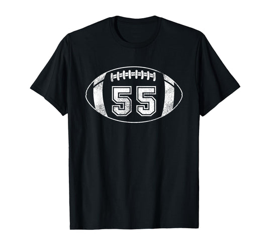 Football Player #55 Football Mom Dad Jersey 55 Varsity Team T-Shirt