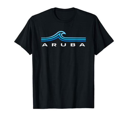Aruba Waves Vintage Mens Womens Girls Boys Travel Souvenir T-Shirt