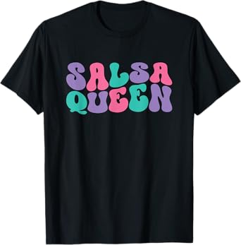 Salsa Queen Womens Retro Vintage Wavy Groovy T-Shirt