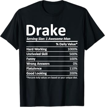 DRAKE Nutrition Funny Birthday Personalized Name Gift Idea T-Shirt