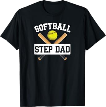 Softball Step Dad Of A Softball Player Stepdad T-Shirt