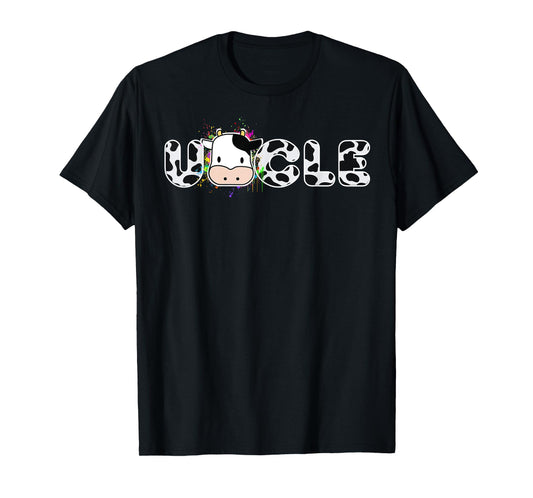 Cow Uncle Birthday Farm Animals Uncle Cow Farm Birthday T-Shirt