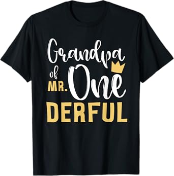 Grandpa of Mr Onederful 1st Birthday First One-Derful Party T-Shirt