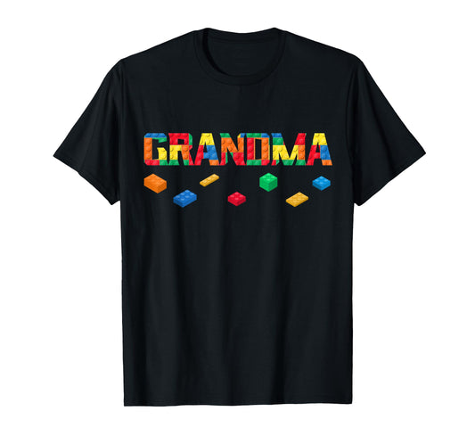 Master Builder Grandma Birthday Boy Building Bricks Blocks T-Shirt