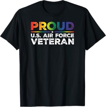 Proud U.S. Air Force Veteran Gay Proud Rainbow Flag T-Shirt