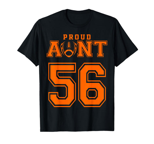 Custom Proud Football Aunt Number 56 OR T-Shirt