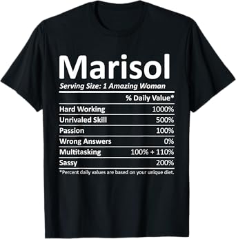 MARISOL Nutrition Personalized Name Funny Christmas Gift T-Shirt