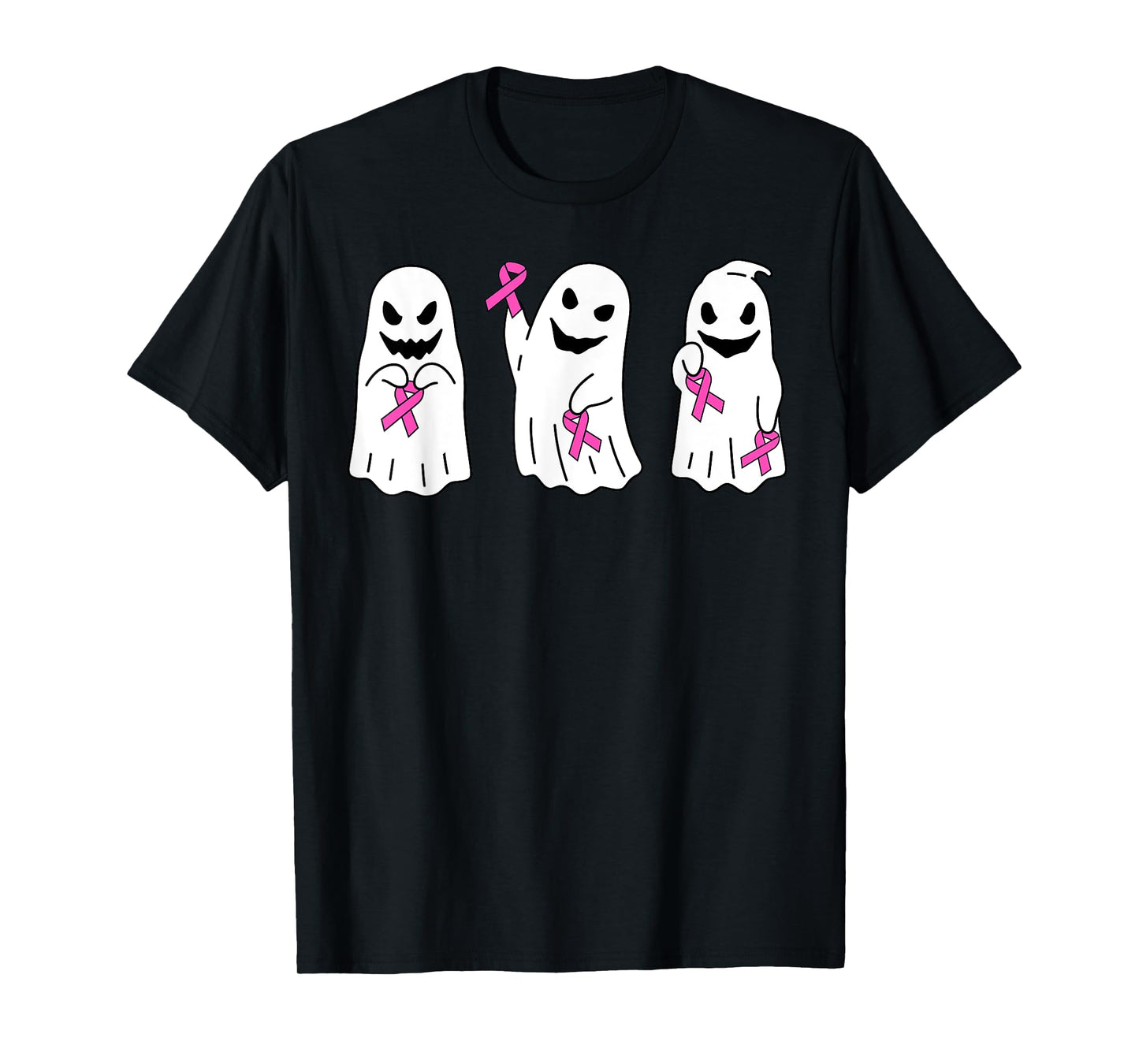 Pink Ribbon Breast Cancer Awareness Ghost Women Kids Toddler T-Shirt