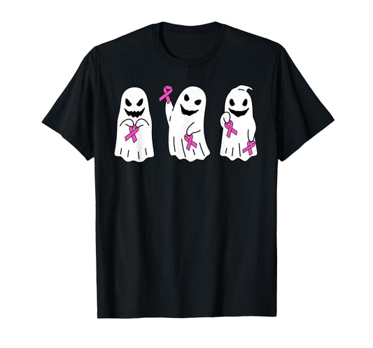 Pink Ribbon Breast Cancer Awareness Ghost Women Kids Toddler T-Shirt