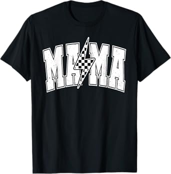 Mama Lightning Bolt Checkered Mother's Day Varsity For Mom T-Shirt