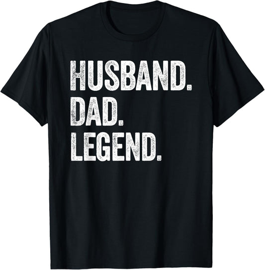 Husband Dad Legend - Vintage Distressed Bold Husband Graphic T-Shirt