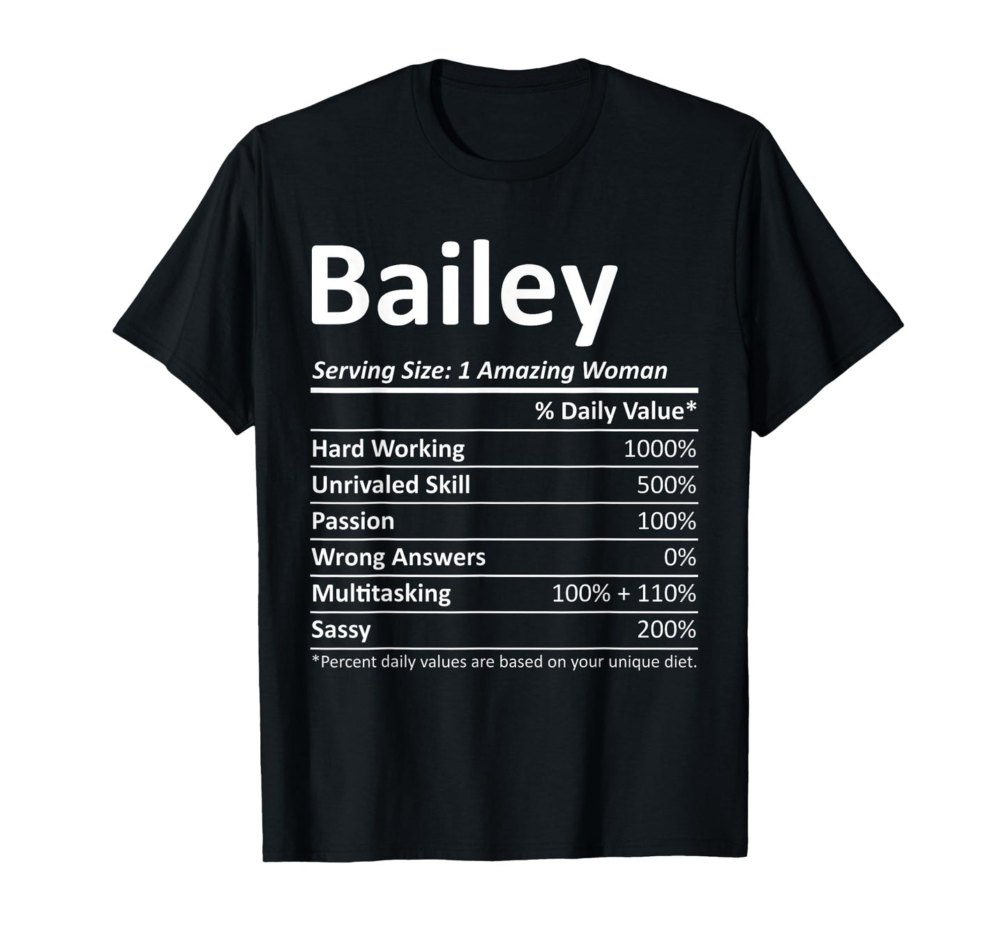 BAILEY Nutrition Personalized Name Funny Christmas Gift Idea T-Shirt