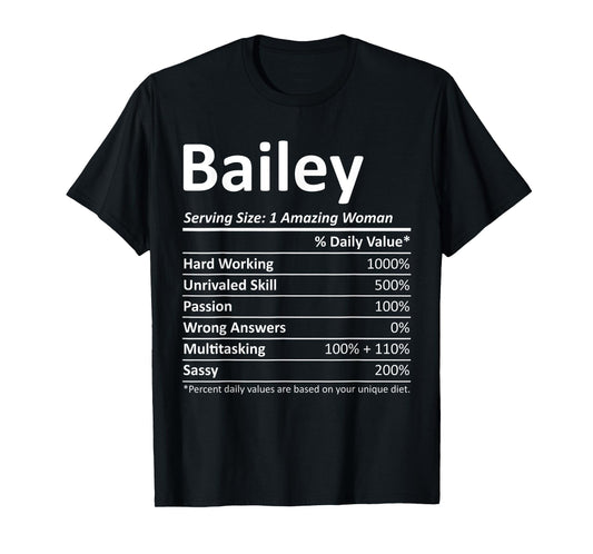 BAILEY Nutrition Personalized Name Funny Christmas Gift Idea T-Shirt
