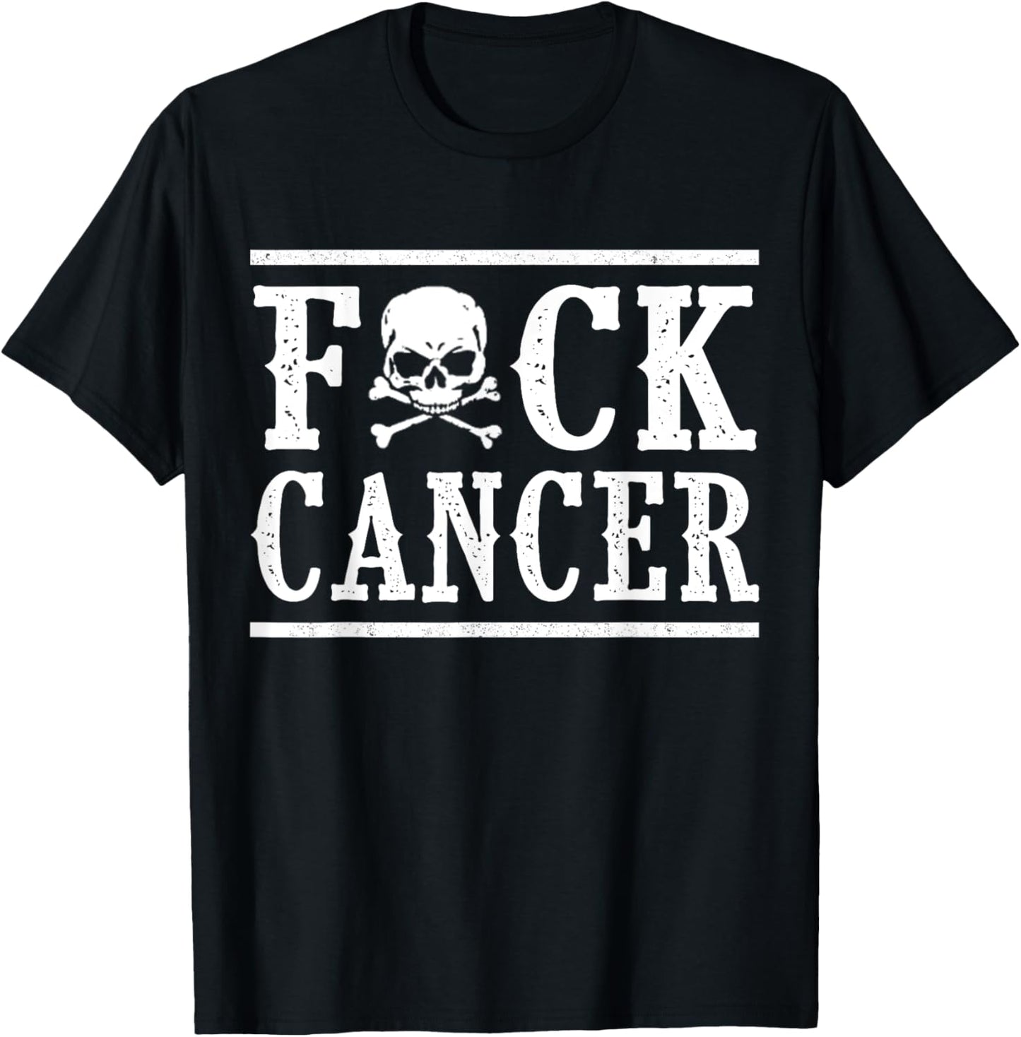 Fuck Cancer Skull and Crossbones Skeleton Breast Cancer T-Shirt