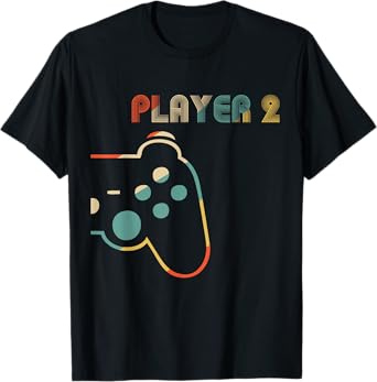 Matching Video Gamers Couple Player 1 Player 2 T-Shirt