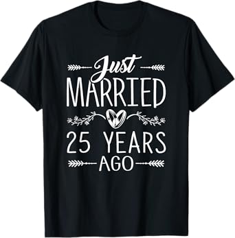 25th Wedding Anniversary Silver Anniversary Couple Matching T-Shirt