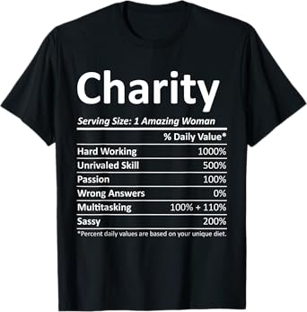 CHARITY Nutrition Personalized Name Funny Christmas Gift T-Shirt