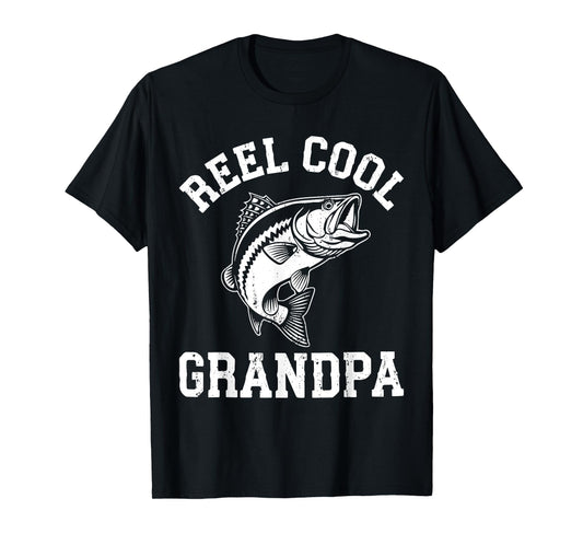 Reel Cool Grandpa Shirt Men Fisherman Fathers Day T-Shirt