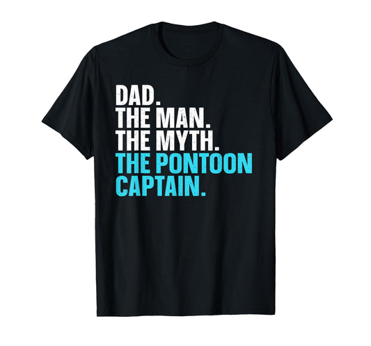 Funny Pontoon Dad Art For Men Boating Pontoon Boat Captain T-Shirt