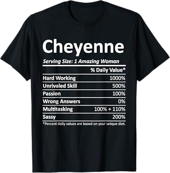 CHEYENNE Nutrition Personalized Funny Christmas Name Gift T-Shirt