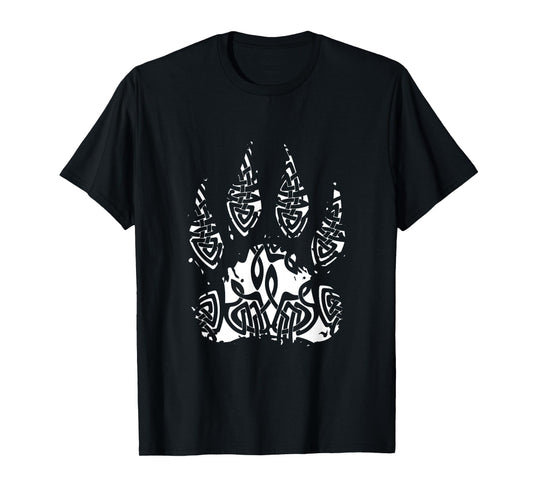 Viking Wolf Paw Raven Warrior Mythology Scandinavian Norway T-Shirt