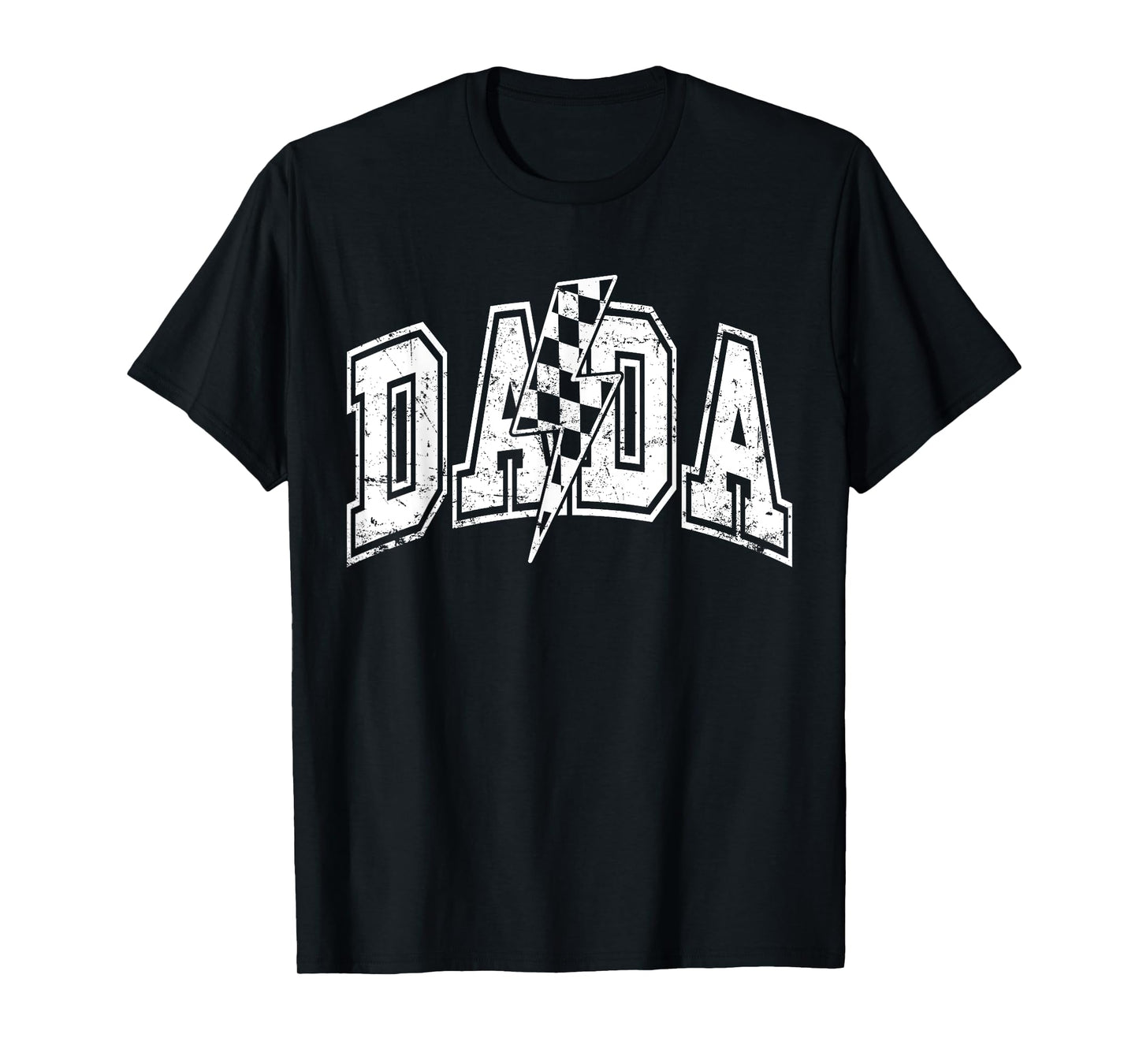 Dada Lightning Bolt Checkered Father's Day Dad Grandpa Men T-Shirt