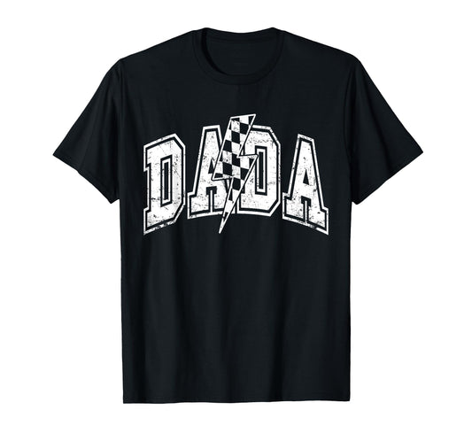 Dada Lightning Bolt Checkered Father's Day Dad Grandpa Men T-Shirt