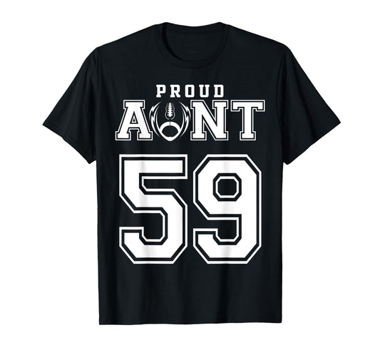 Custom Proud Football Aunt Number 59 Personalized For Women T-Shirt