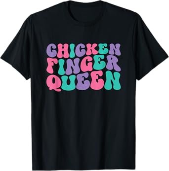 Chicken Finger Queen Womens Chicken Fingers Retro Vintage T-Shirt