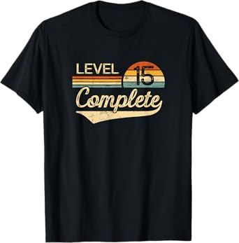 Level 15 Complete Vintage 15th Wedding Anniversary T-Shirt