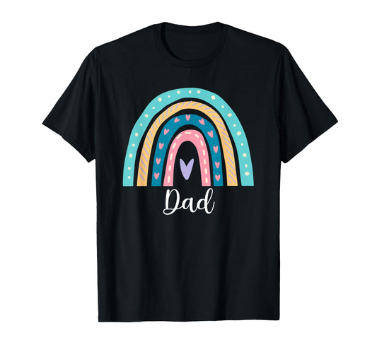 Dad Boho Rainbow Family Matching Birthday Father's day T-Shirt